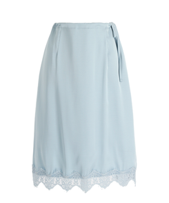 サテン レース ミディスカート