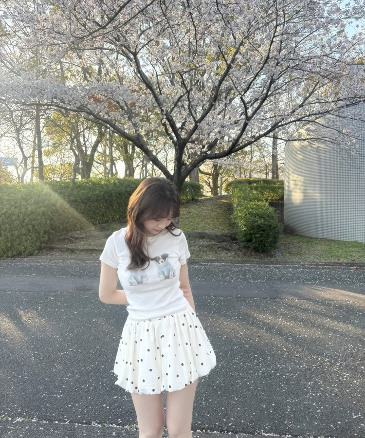 도트 벌룬스커트 아이보리