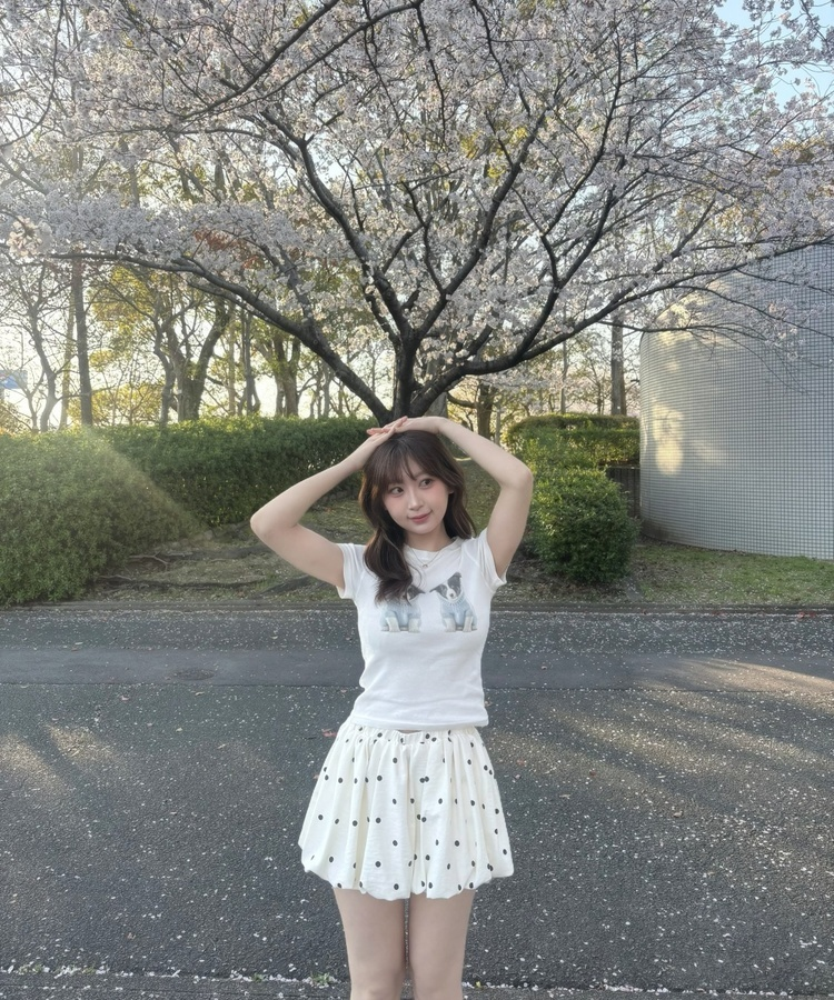 도트 벌룬스커트 아이보리