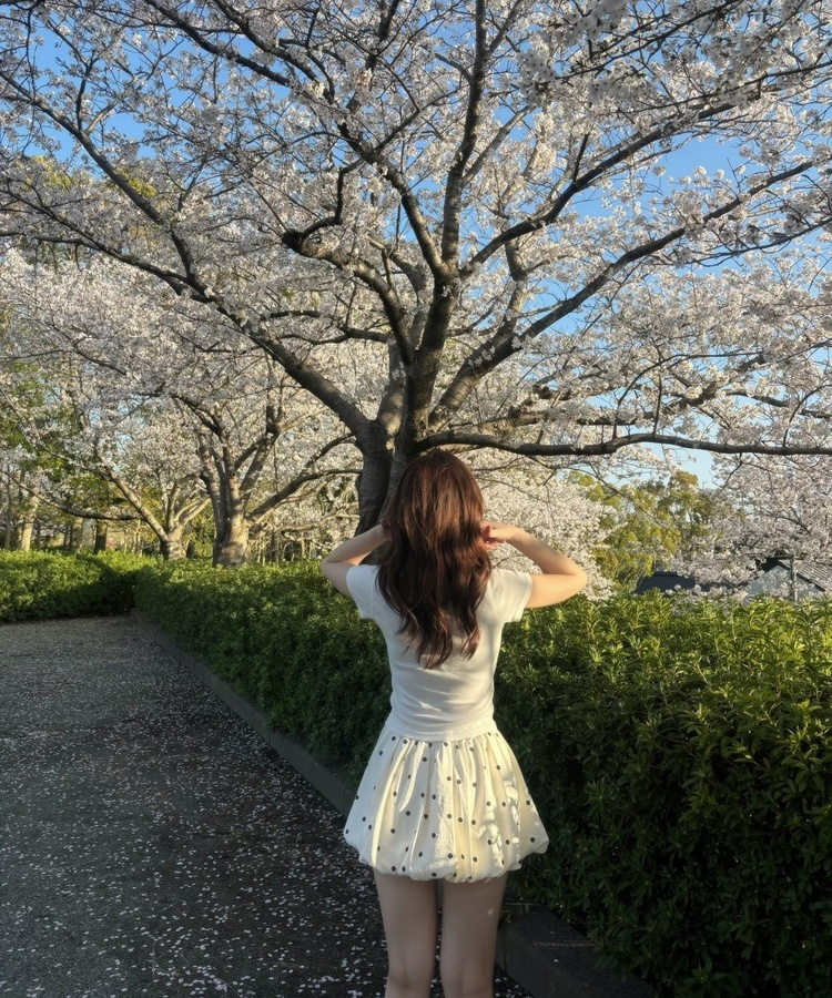 도트 벌룬스커트 아이보리