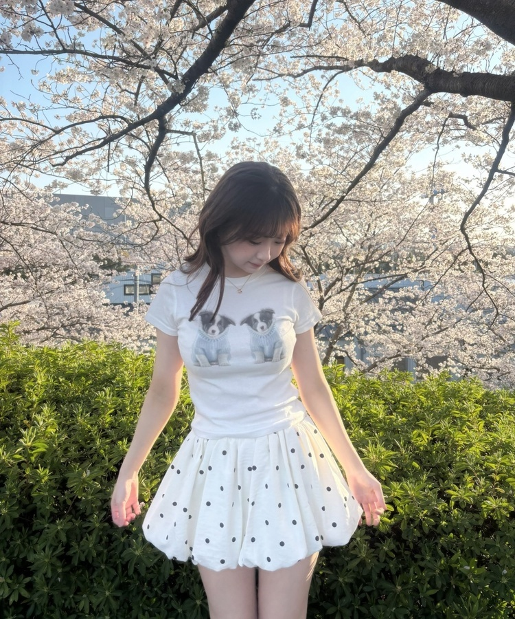 도트 벌룬스커트 아이보리