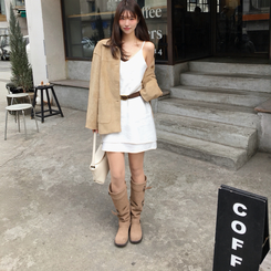 スエードハーフジャケット BEIGE