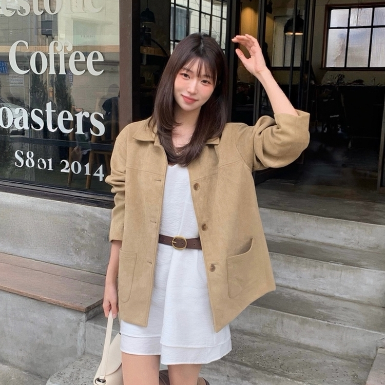 スエードハーフジャケット BEIGE