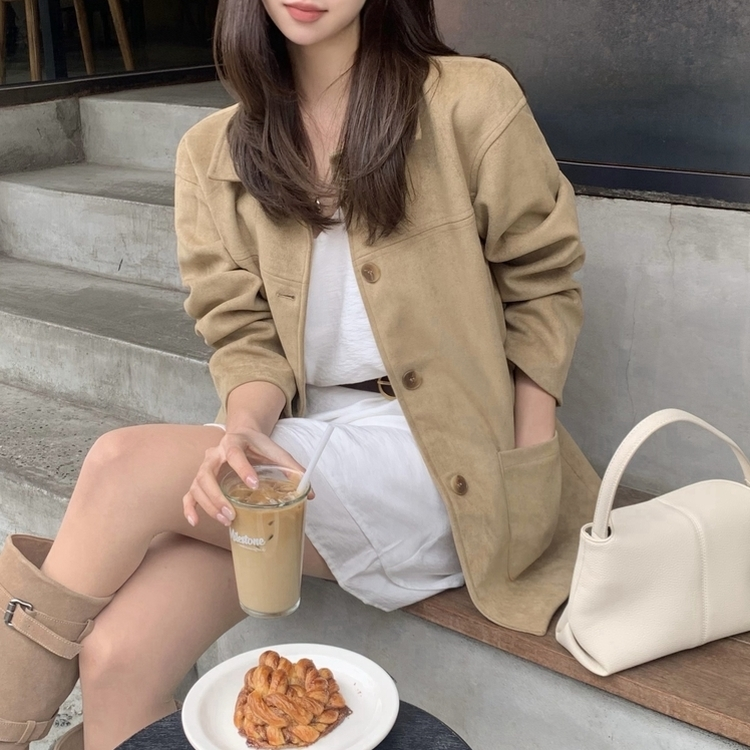 スエードハーフジャケット BEIGE