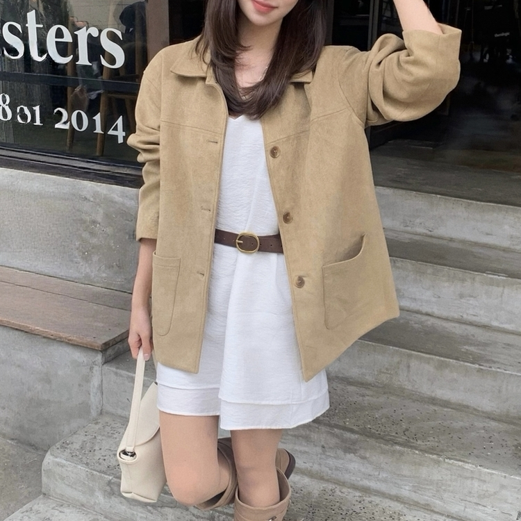 スエードハーフジャケット BEIGE