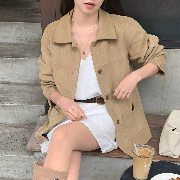 スエードハーフジャケット BEIGE