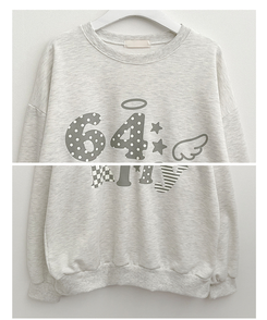 칼리도트레터링프린팅박스핏긴팔맨투맨