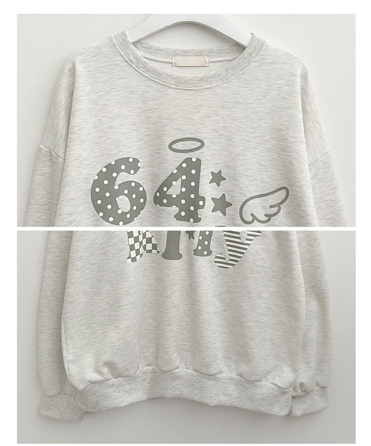 칼리도트레터링프린팅박스핏긴팔맨투맨