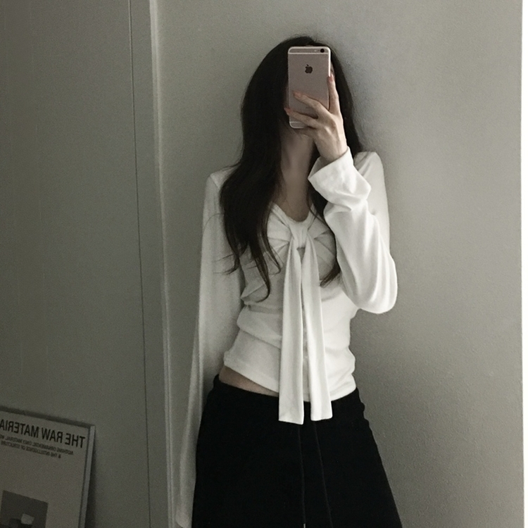 リボンツイストTシャツ IVORY