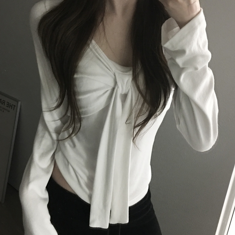 リボンツイストTシャツ IVORY