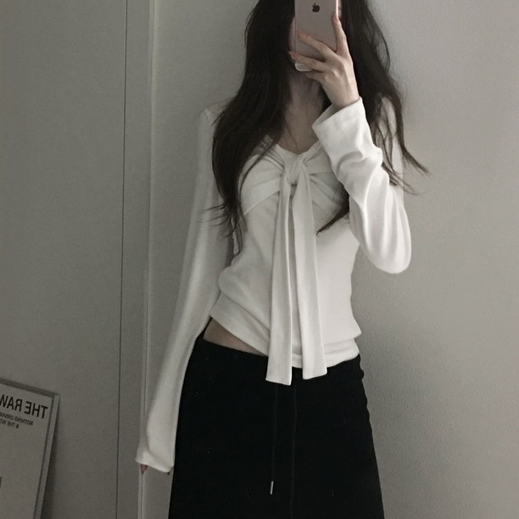 リボンツイストTシャツ IVORY