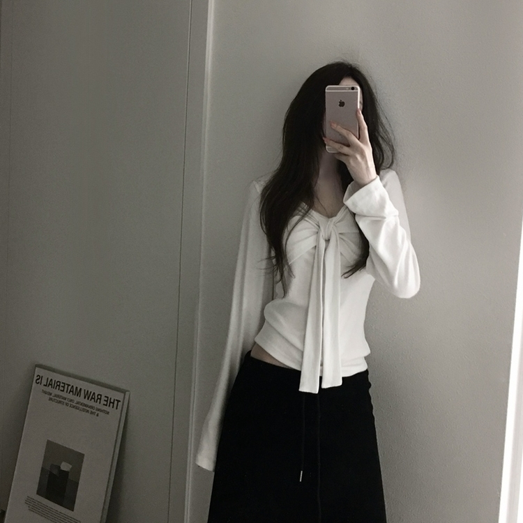 リボンツイストTシャツ IVORY