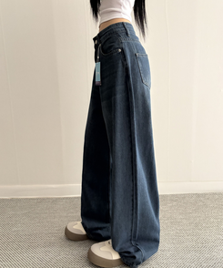 【丈別】ベーシックワイドデニムパンツ DEEP DENIM
