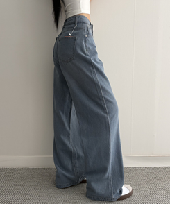 【丈別】ベーシックワイドデニムパンツ LIGHT BLUE