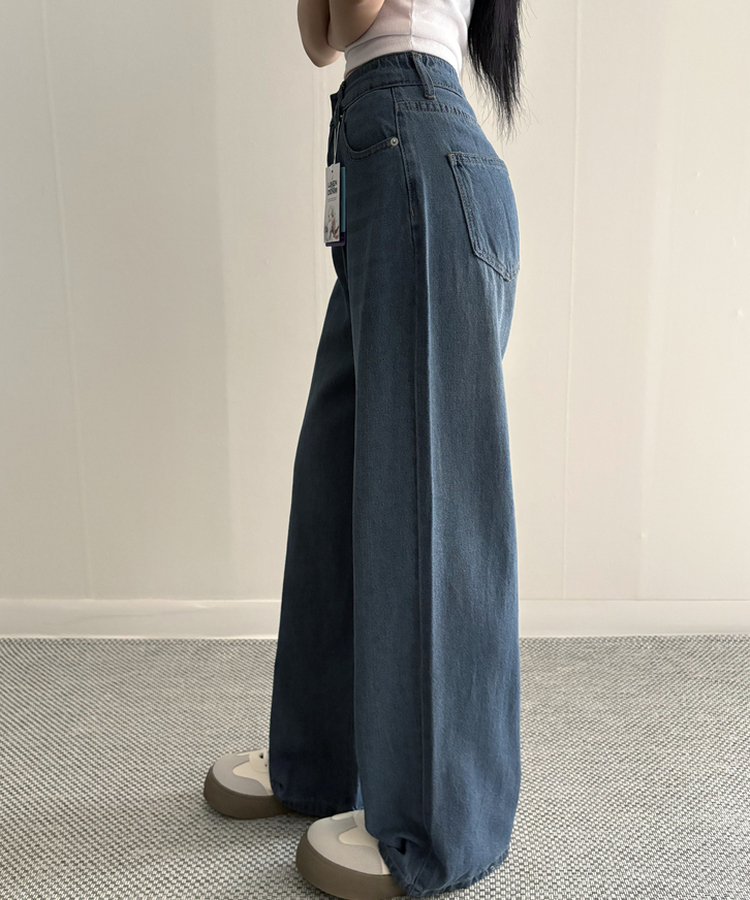 【丈別】ベーシックワイドデニムパンツ DEEP DENIM