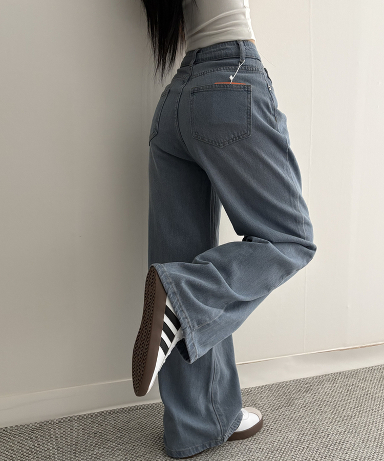【丈別】ベーシックワイドデニムパンツ LIGHT BLUE