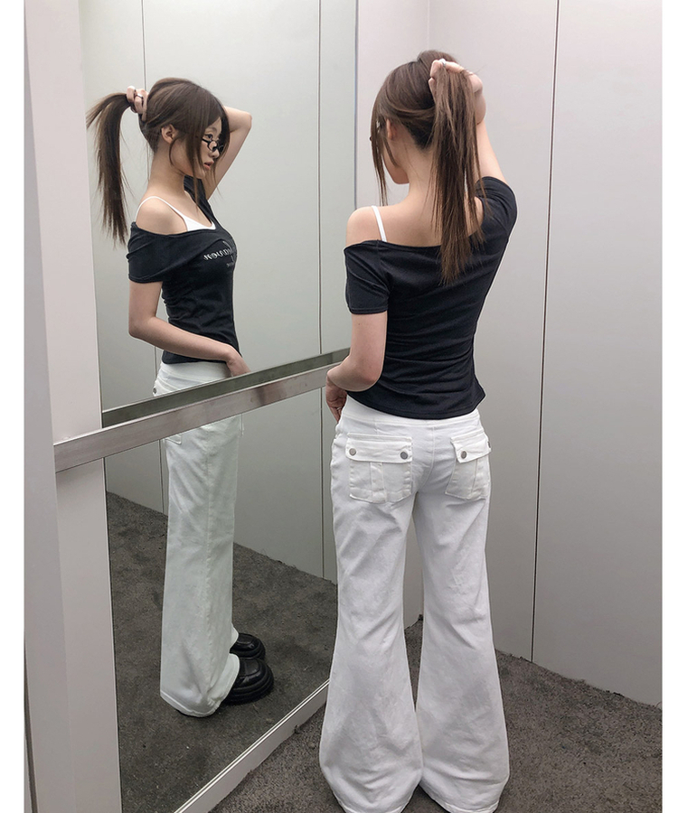 ローライズブーツカットデニム IVORY