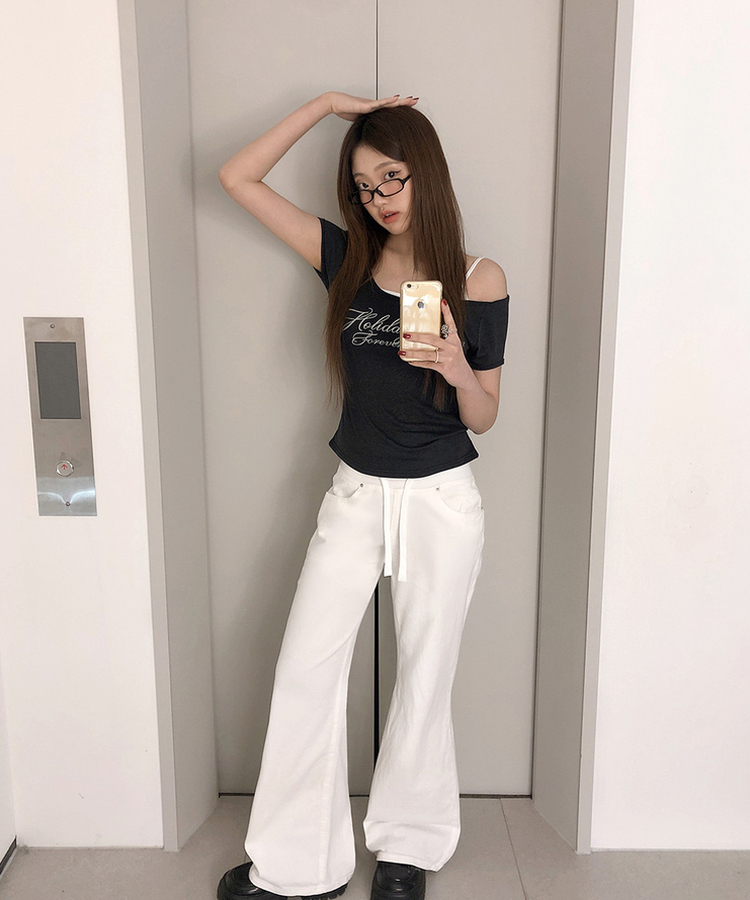 ローライズブーツカットデニム IVORY