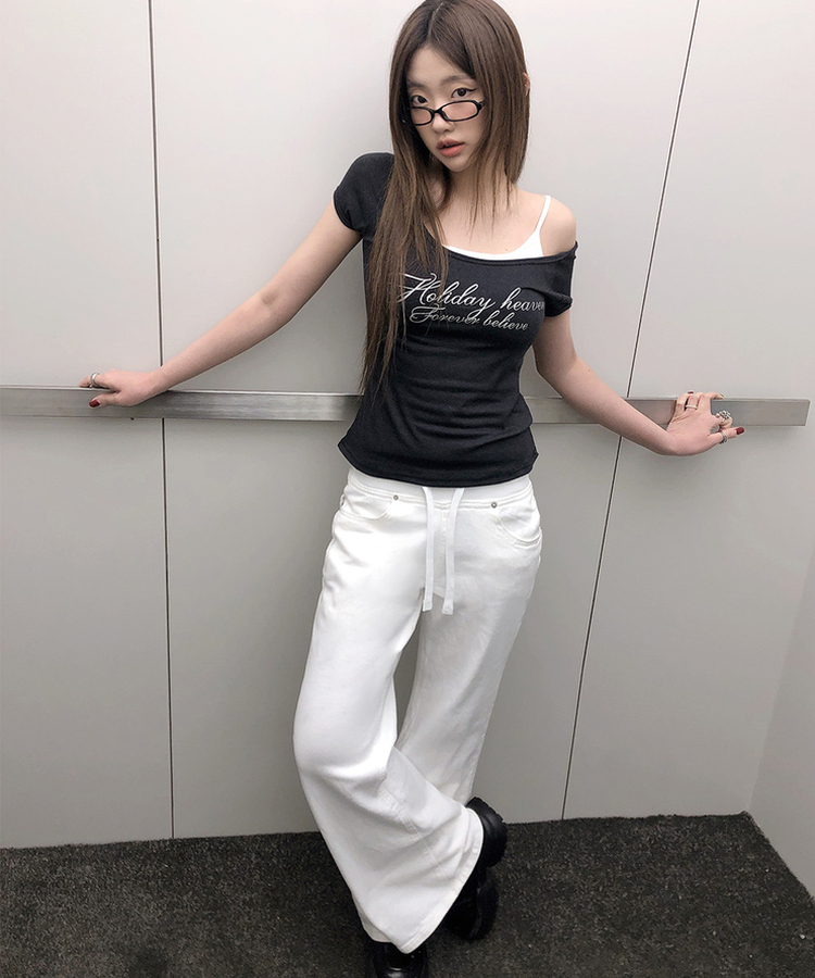 ローライズブーツカットデニム IVORY