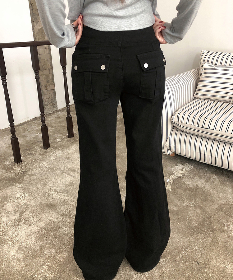 ローライズブーツカットデニム BLACK