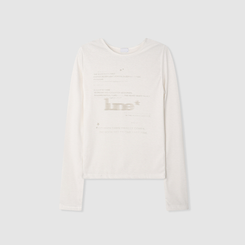 レタリングスリムラウンド長袖Tシャツ