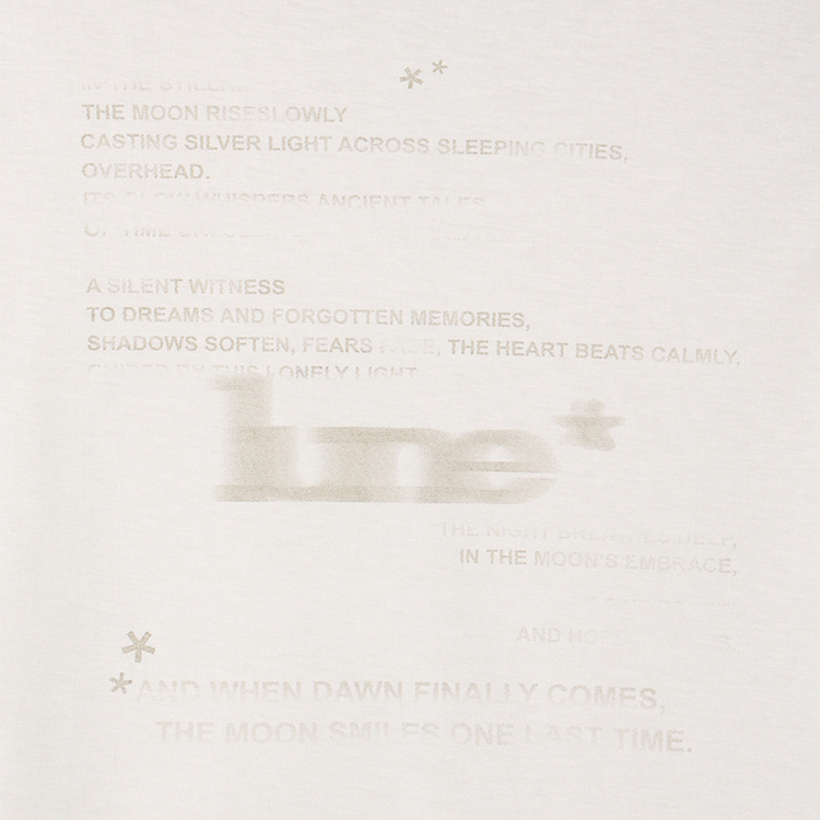 レタリングスリムラウンド長袖Tシャツ