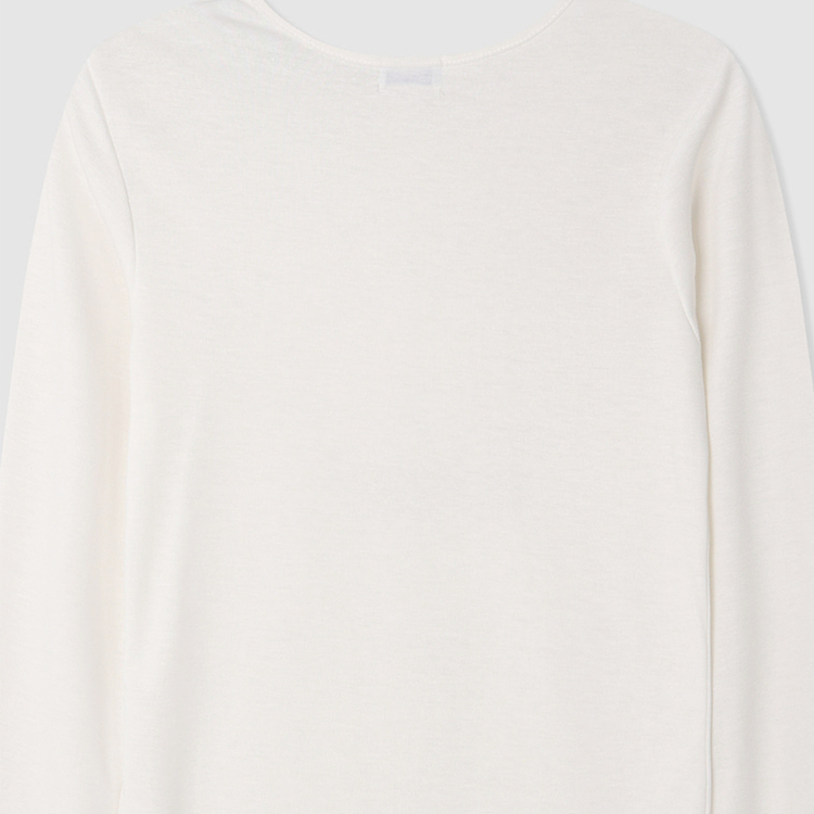 レタリングスリムラウンド長袖Tシャツ