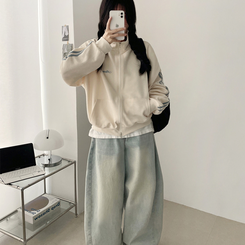 ラインハイネックジップアップ CREAM