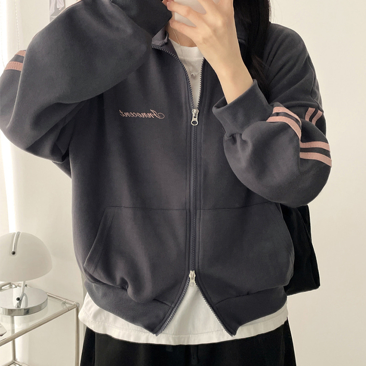 ラインハイネックジップアップ CHARCOAL