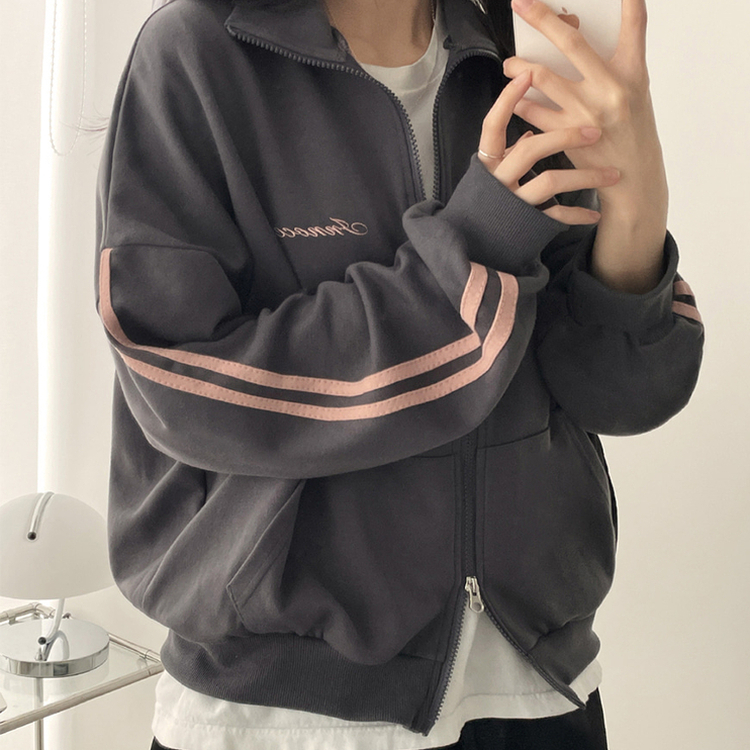 ラインハイネックジップアップ CHARCOAL