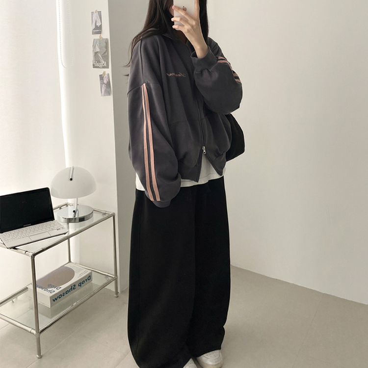 ラインハイネックジップアップ CHARCOAL