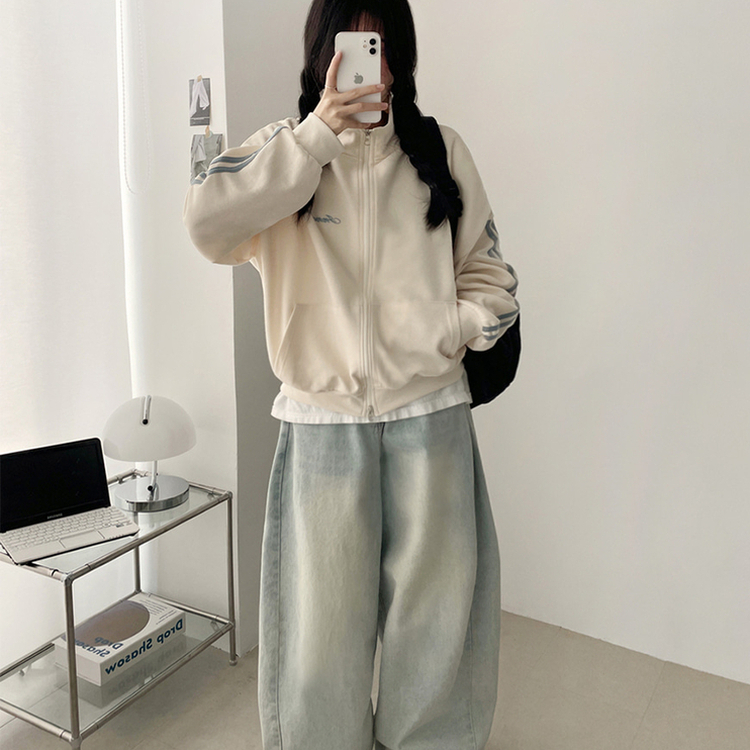 ラインハイネックジップアップ CREAM