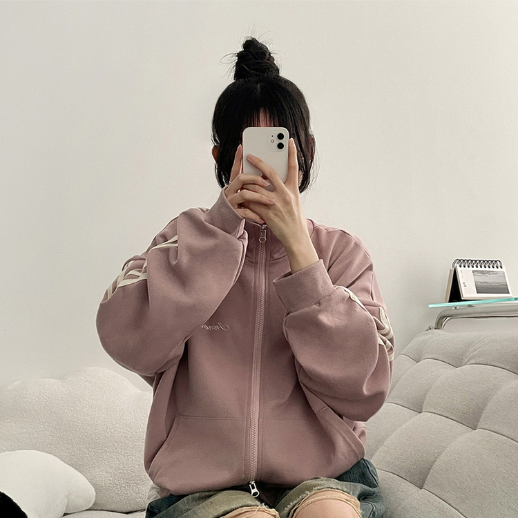 ラインハイネックジップアップ PINK