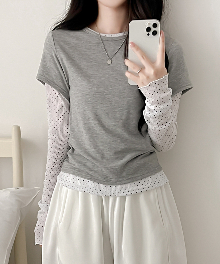 【SET】ドットウェーブTシャツ GREY