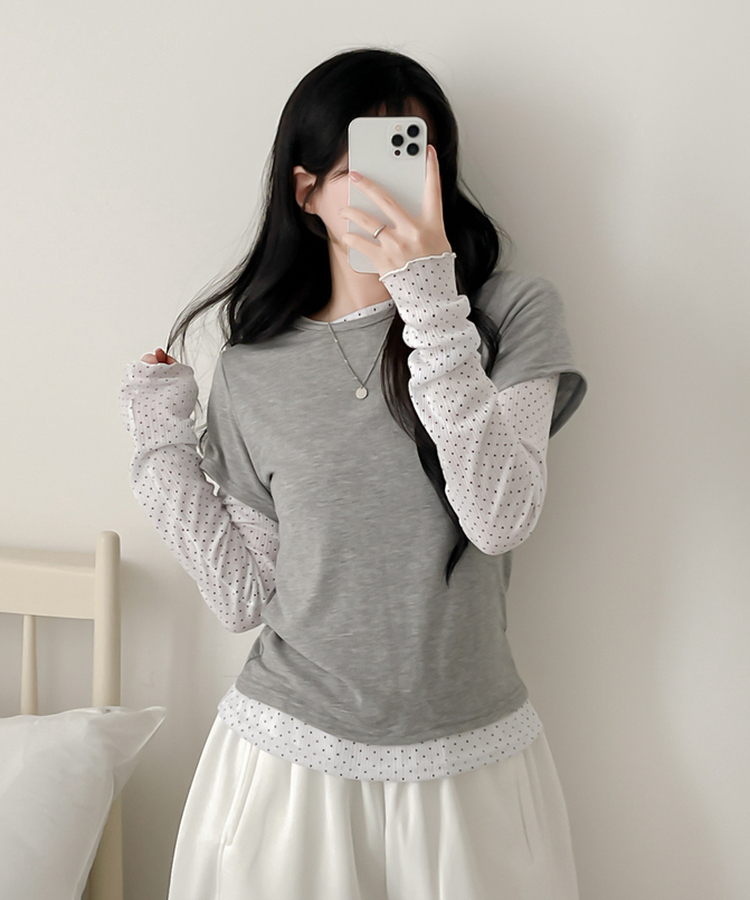 【SET】ドットウェーブTシャツ GREY