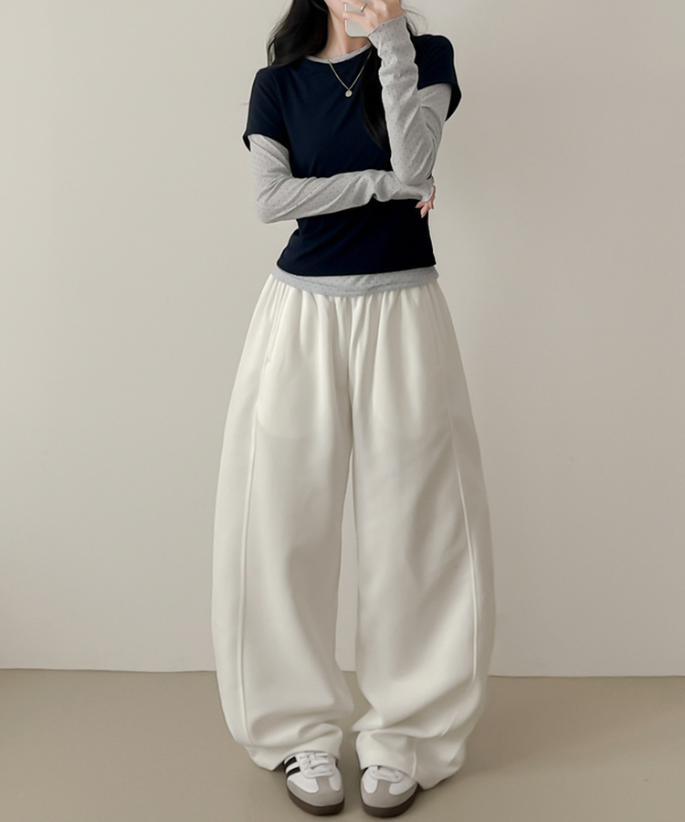 【SET】ドットウェーブTシャツ NAVY