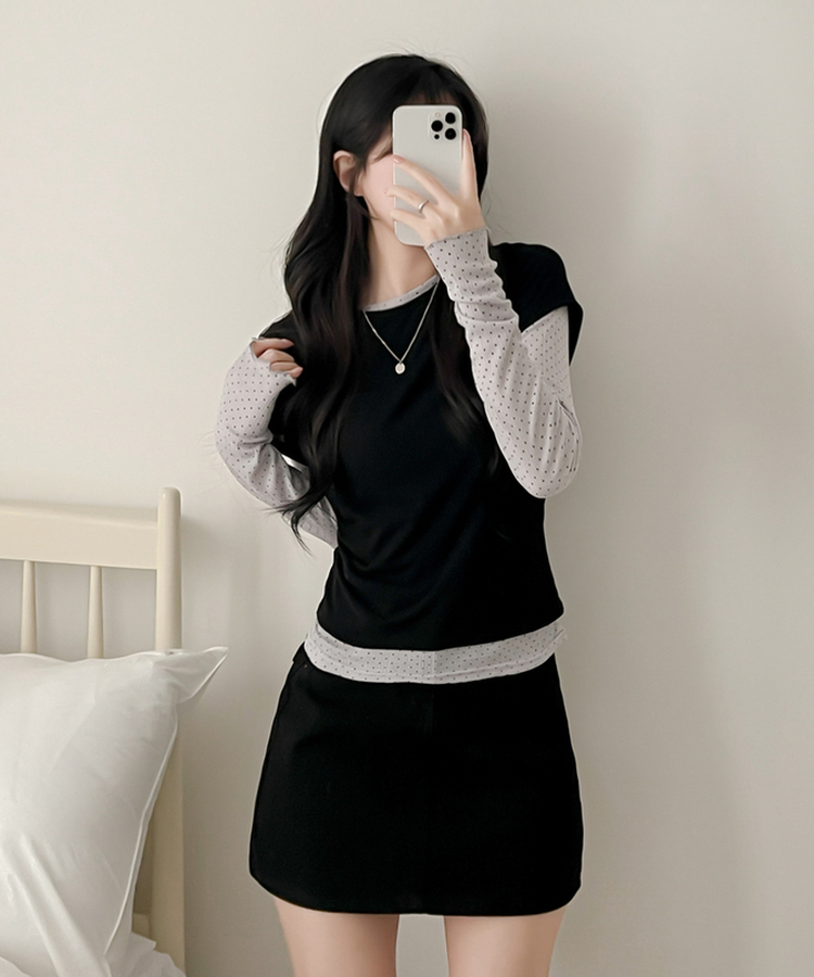 【SET】ドットウェーブTシャツ BLACK