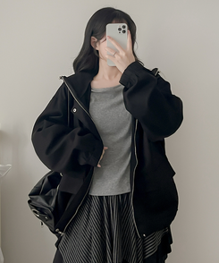 フードミリタリージャケット BLACK