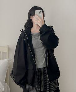 フードミリタリージャケット BLACK