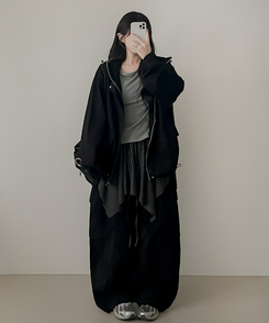 フードミリタリージャケット BLACK