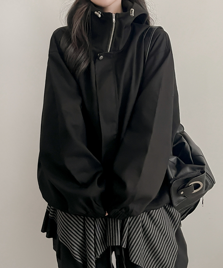 フードミリタリージャケット BLACK