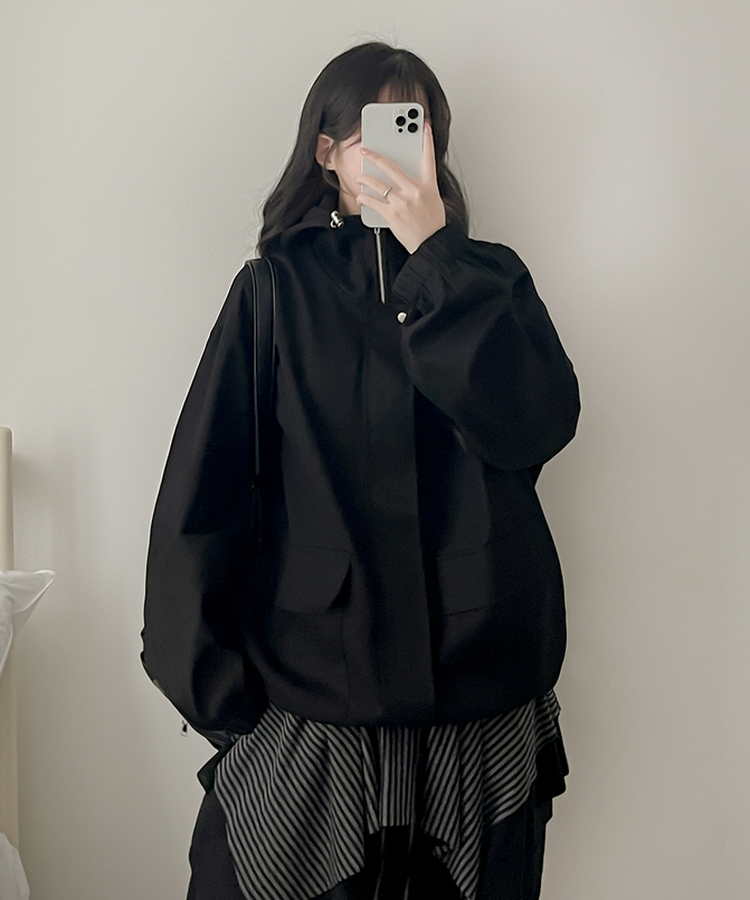 フードミリタリージャケット BLACK