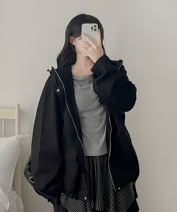 フードミリタリージャケット BLACK