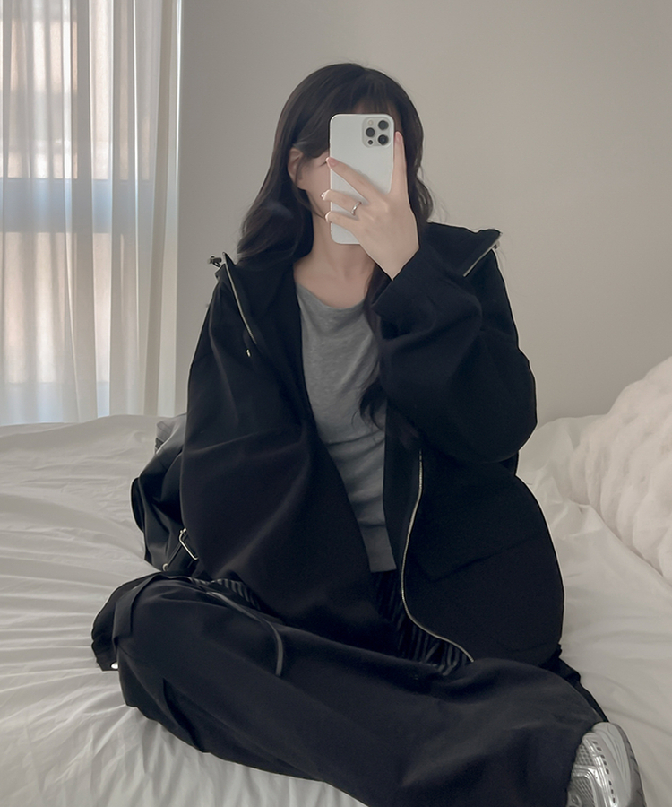 フードミリタリージャケット BLACK