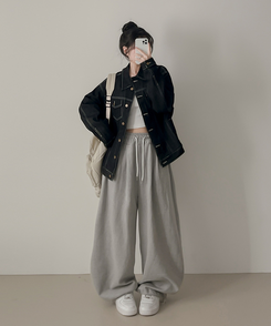 ステッチボクシーデニムジャケット BLACK