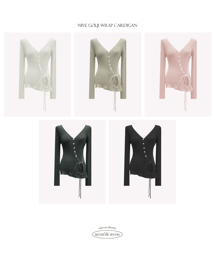 リブラップカーディガン(5color)