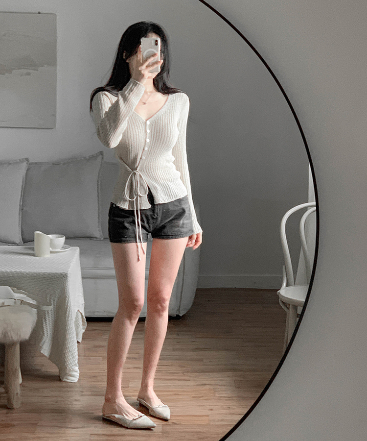 リブラップカーディガン(5color) BEIGE