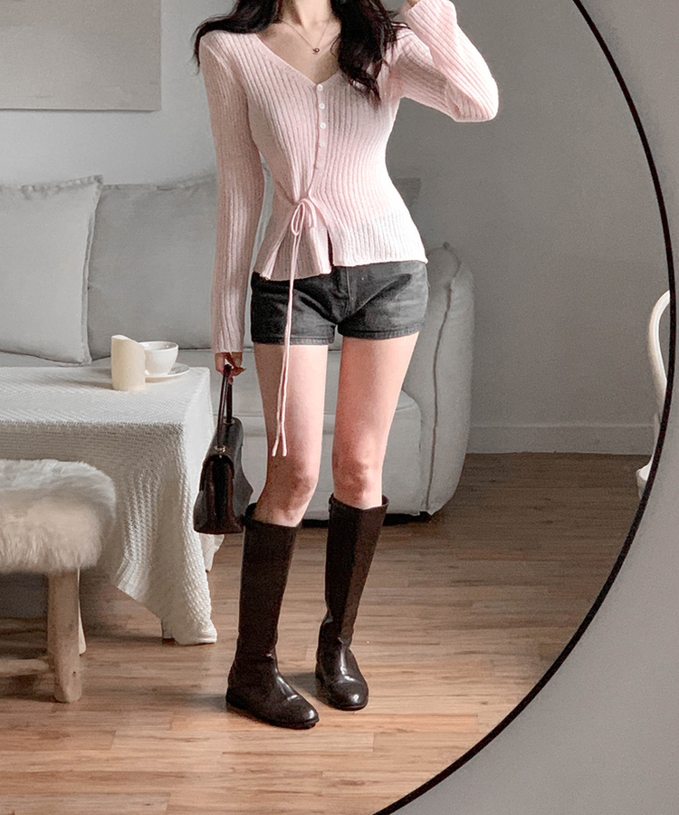 リブラップカーディガン(5color) LIGHT PINK