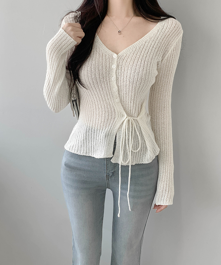 リブラップカーディガン(5color) IVORY