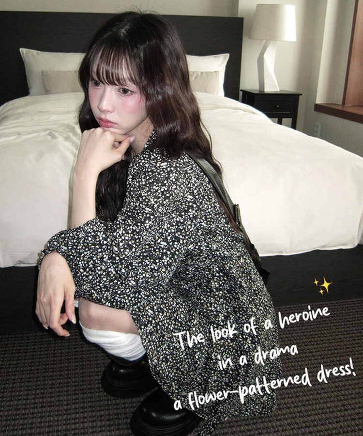 フラワーワンピース BLACK